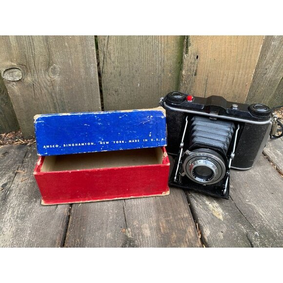 Vintage 1953 Ansco B2 Speedex 120 Film Camera 85mm F4.5 Lens Anastigmat WITH BOX - Picture 13 of 14